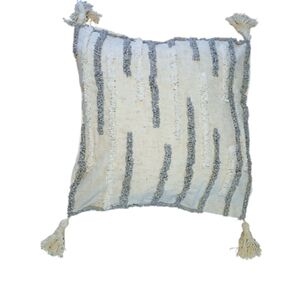 2pc Gray Fashion Tassel Edge Tufted Embroidery Upholstery Upholstery Upholstery